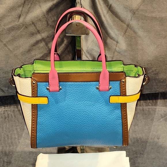 NWOT RARE COACH SWAGGER 21 RAINBOW MULTICOLOR COLORBLOCK TWO-WAY TOTE W/ DUSTBAG - Picture 10 of 16